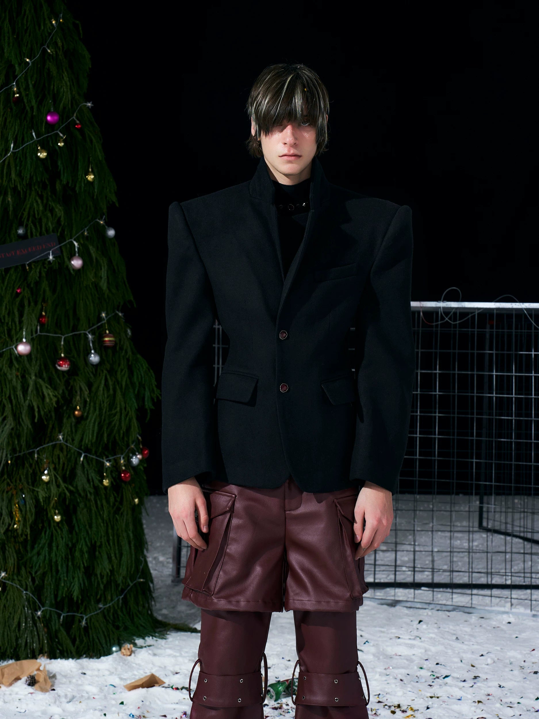 Wool Shoulder-puff Wool Suit Jacket