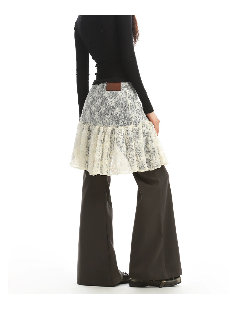 【25s Dec.】Lace Skirt with Casual Pants