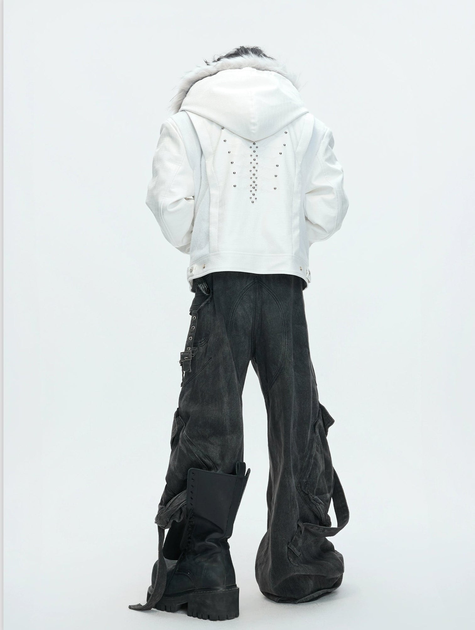 【26s Feb.】Horsehair and Crocodile Print Hooded Jacket