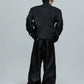 Stand-up Collar Stacked Panel Blazer