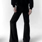 【25s Jul.】Extended Flared Slim Black Draped Trousers