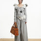 【25s Oct.】Vintage Grey Fur Collar Hooded Sweatshirt