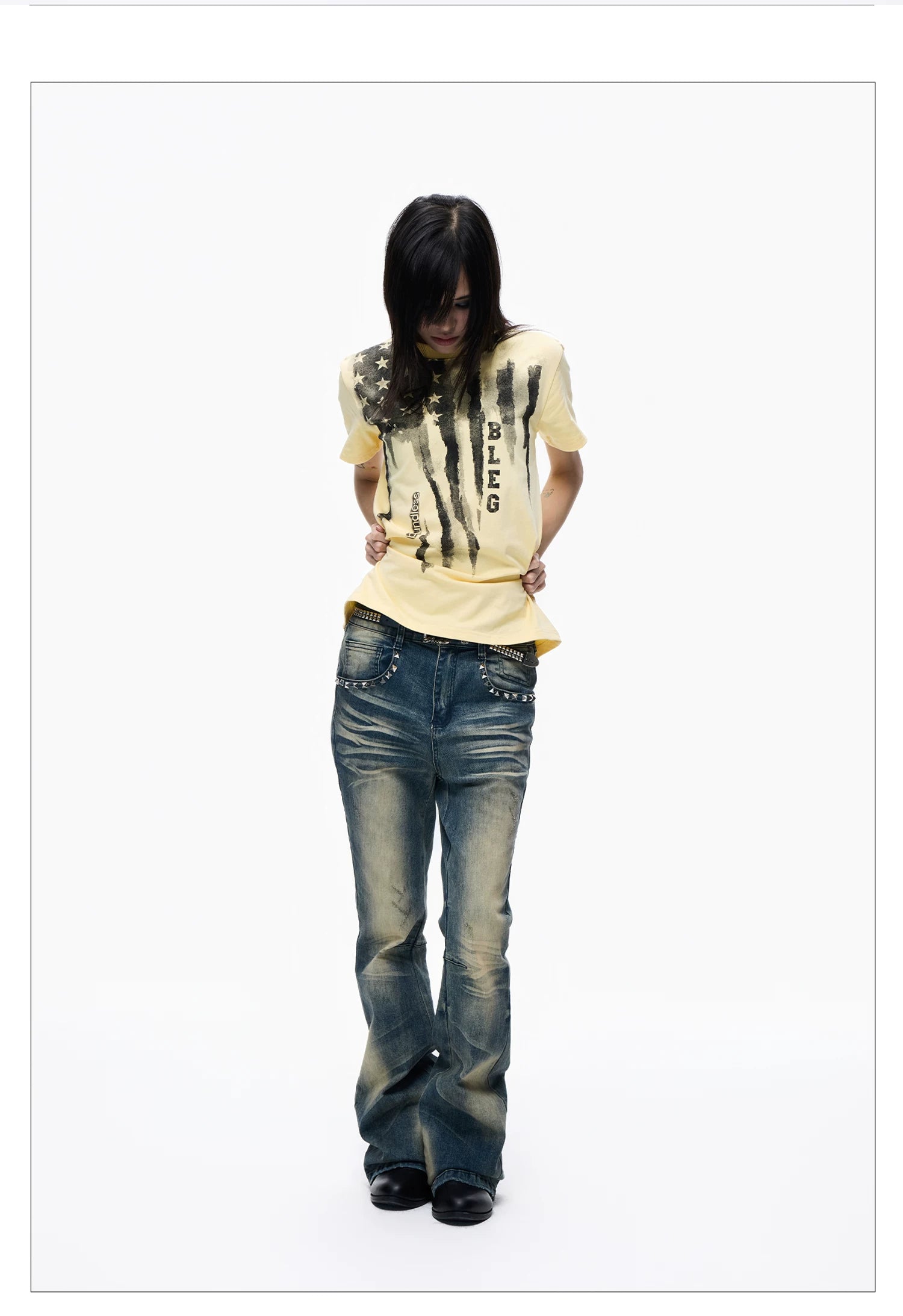 Washed Graffiti Cropped Tee