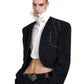 【25s Sep.】Short Rhinestone Collarless Jacket with Padded Shoulders / Trousers