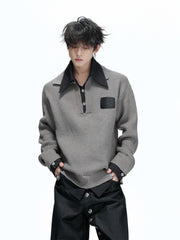 Layered Shirt Knit Sweater