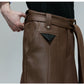 【25s Oct.】High-rise Smooth Fabric Pleated Trousers