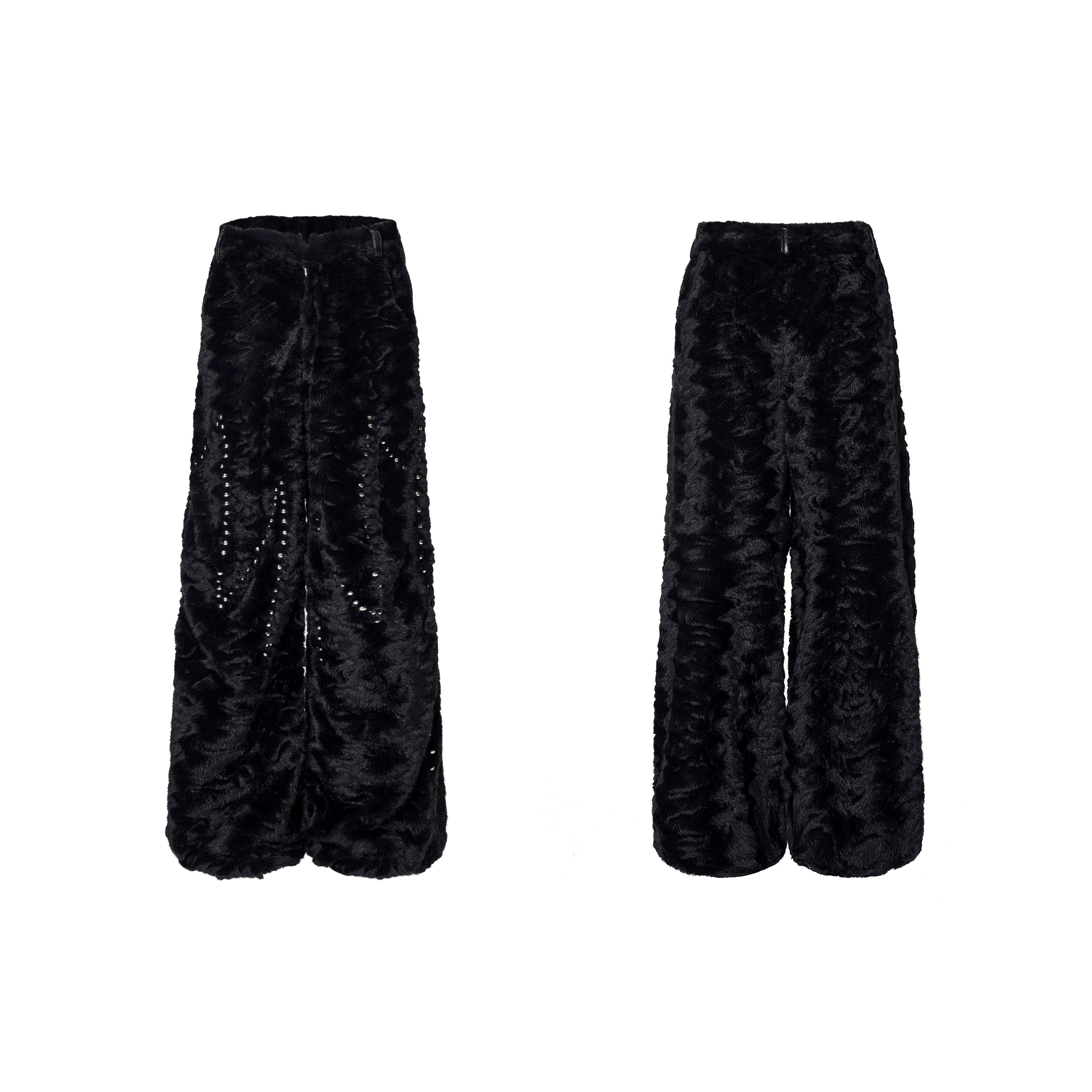 【25s Nov.】Contrast Color Heart Thickened Faux Mink Hooded Jacket / Pants