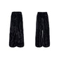 Contrast Color Heart Thickened Faux Mink Hooded Jacket / Pants