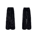 【25s Nov.】Contrast Color Heart Thickened Faux Mink Hooded Jacket / Pants