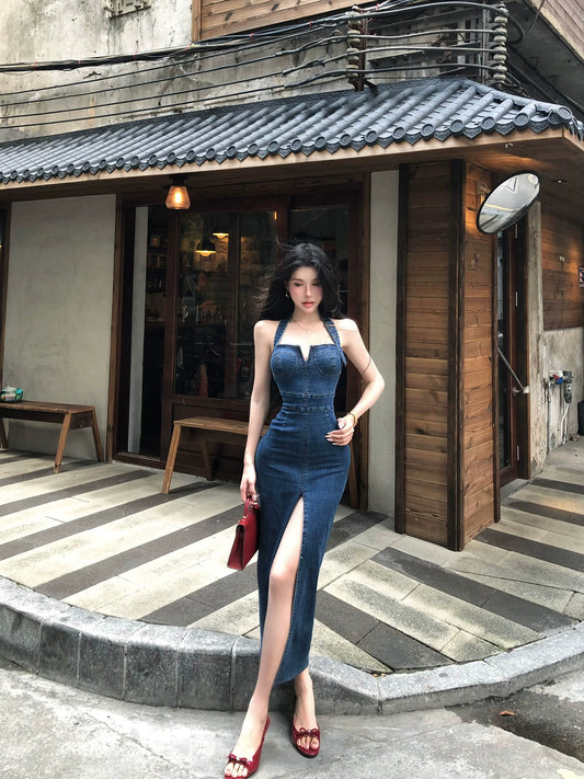 【25s Jul.】Hot Girl Strapless Bodycon Slit Maxi Dress