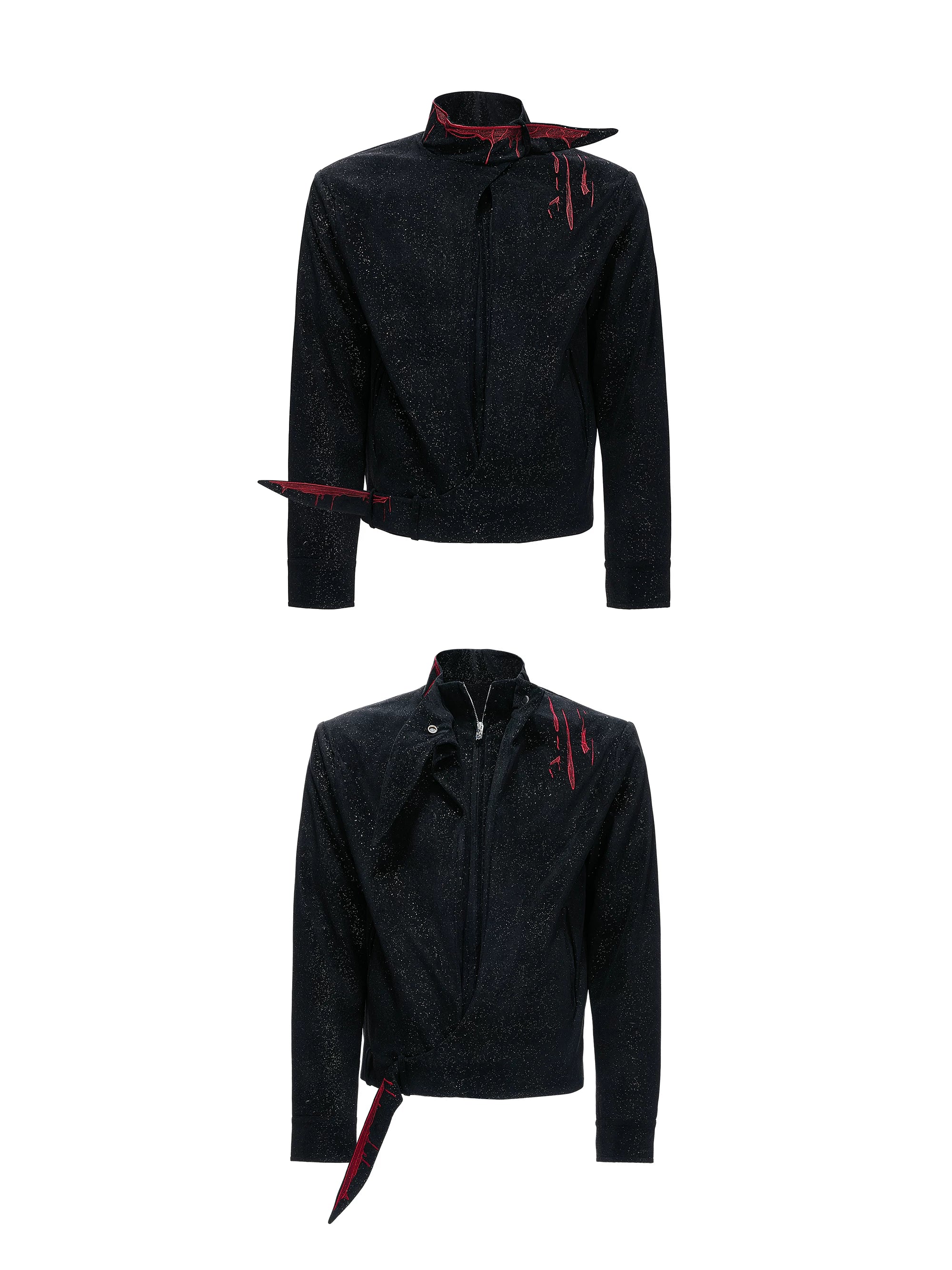 Crimson Stardust Suede Jacket