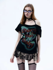Y2K Sexy Butterfly Print T-shirt