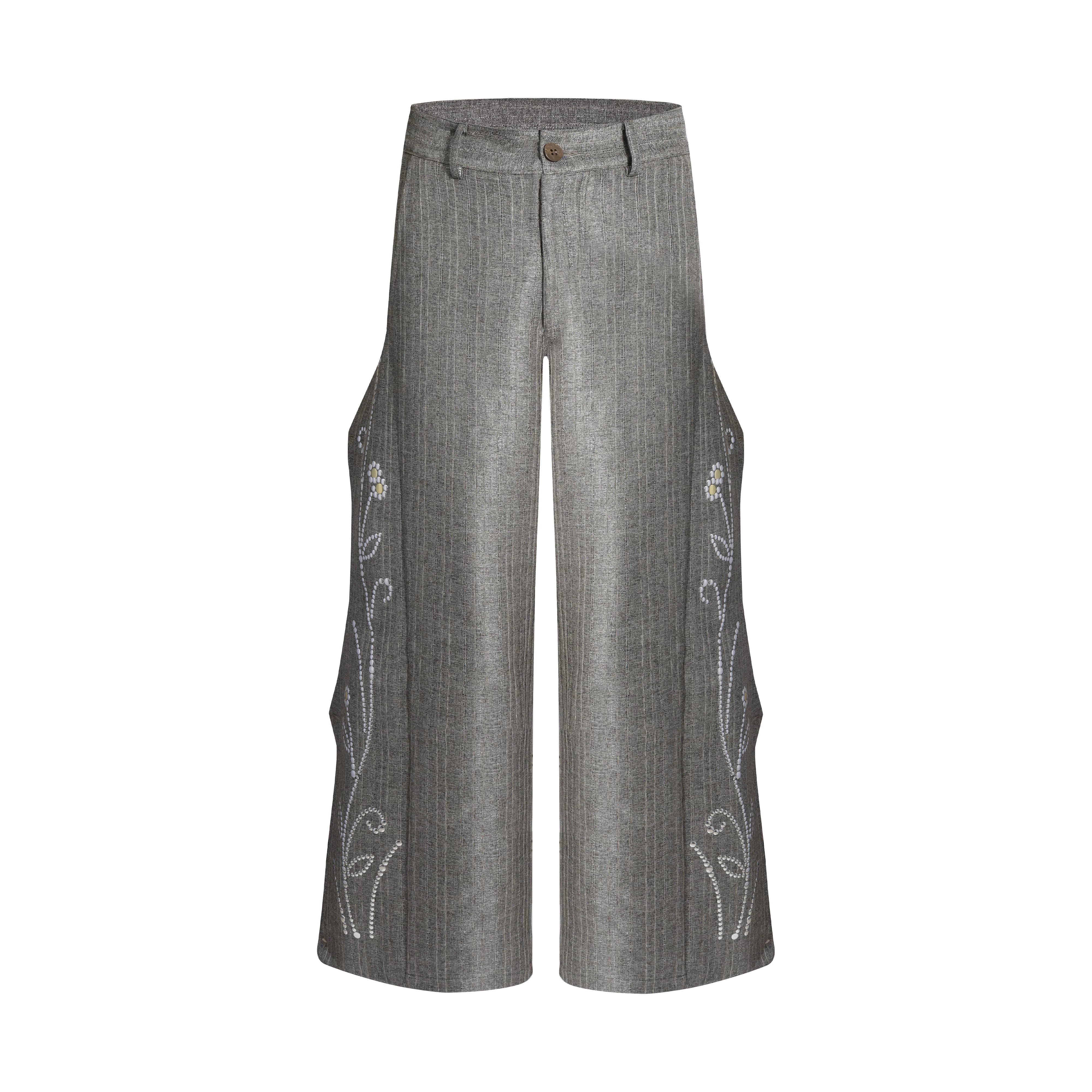 【26s Apr.】Crystal Embellished Striped Jacket / Pants