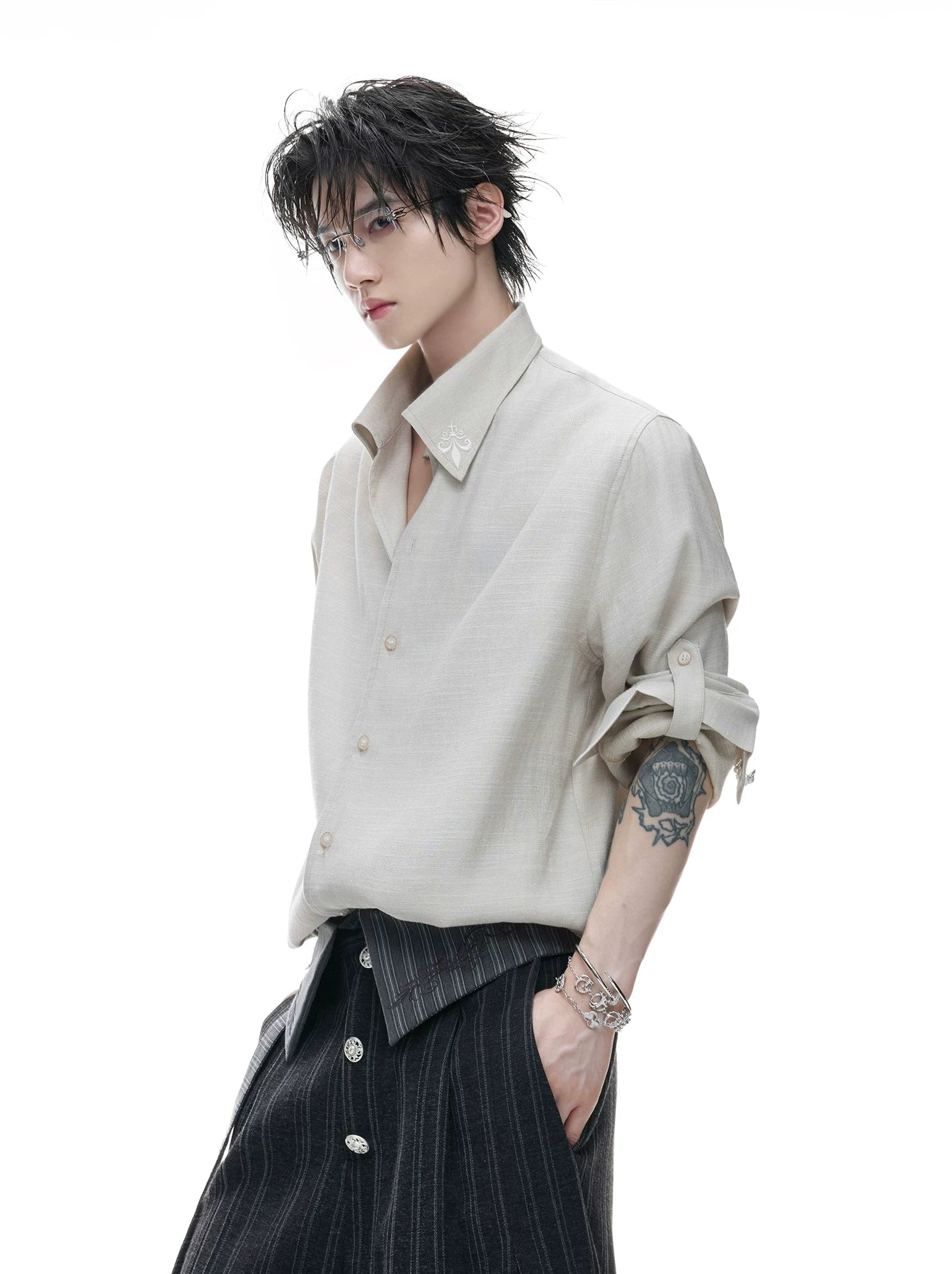 Textured Linen Relaxed Shirt