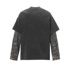 Layered Distressed Washed Long Sleeve Tee