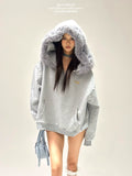 【25s Sep.】Slouchy Fur Collar Cardigan Hoodie