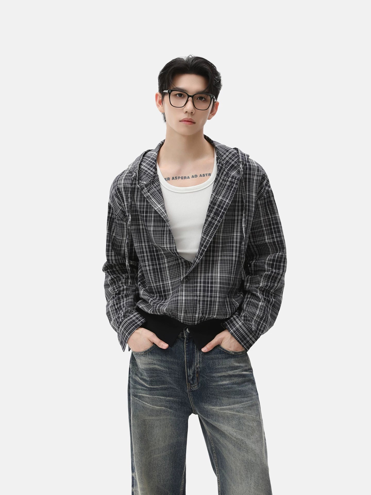 Vintage Plaid Hooded Jacket