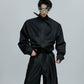 French Neckline Multi-layered Pleated Silk Scarf Shirt