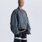 【25s Aug.】Distressed Washed Loose Bomber Jacket