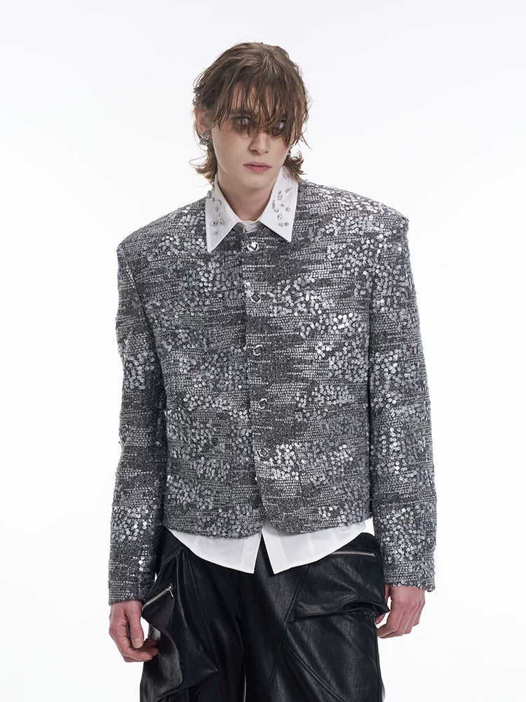 【26s Jan.】Luxury Sequin Tweed Cropped Jacket