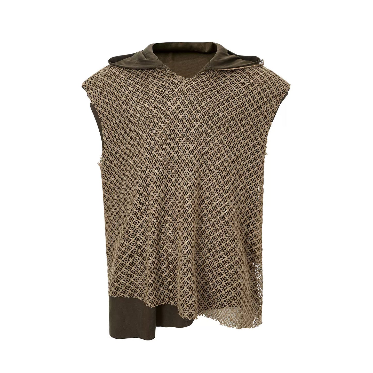 【25s Aug.】Washed Hooded Layered Sleeveless Mesh Vest