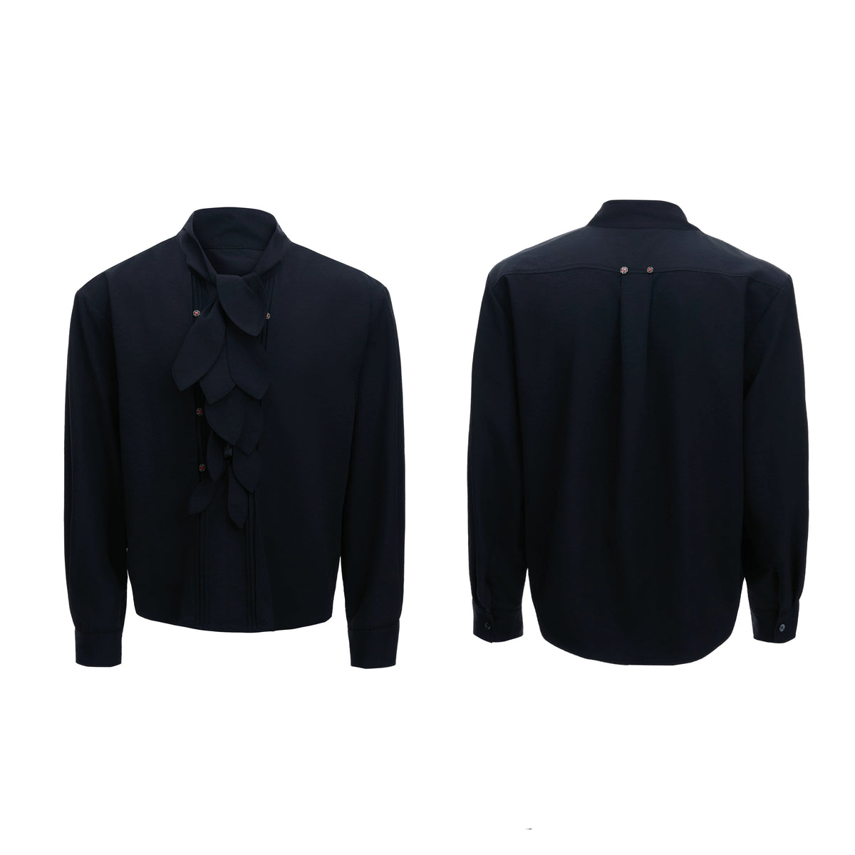 【25s Aug.】Scarf Neckline Ice Silk Shirt