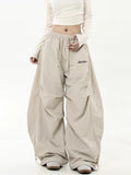 【25s Jul.】Ruched Paratrooper Banana-Cut Wide Cargo Pants