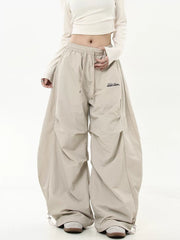 【25s Jul.】Ruched Paratrooper Banana-Cut Wide Cargo Pants