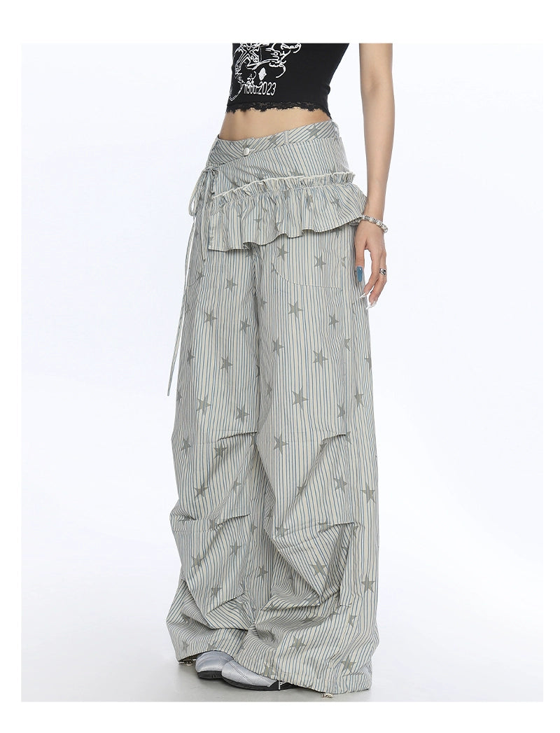 【25s Nov.】Striped Star Print Cargo Pants