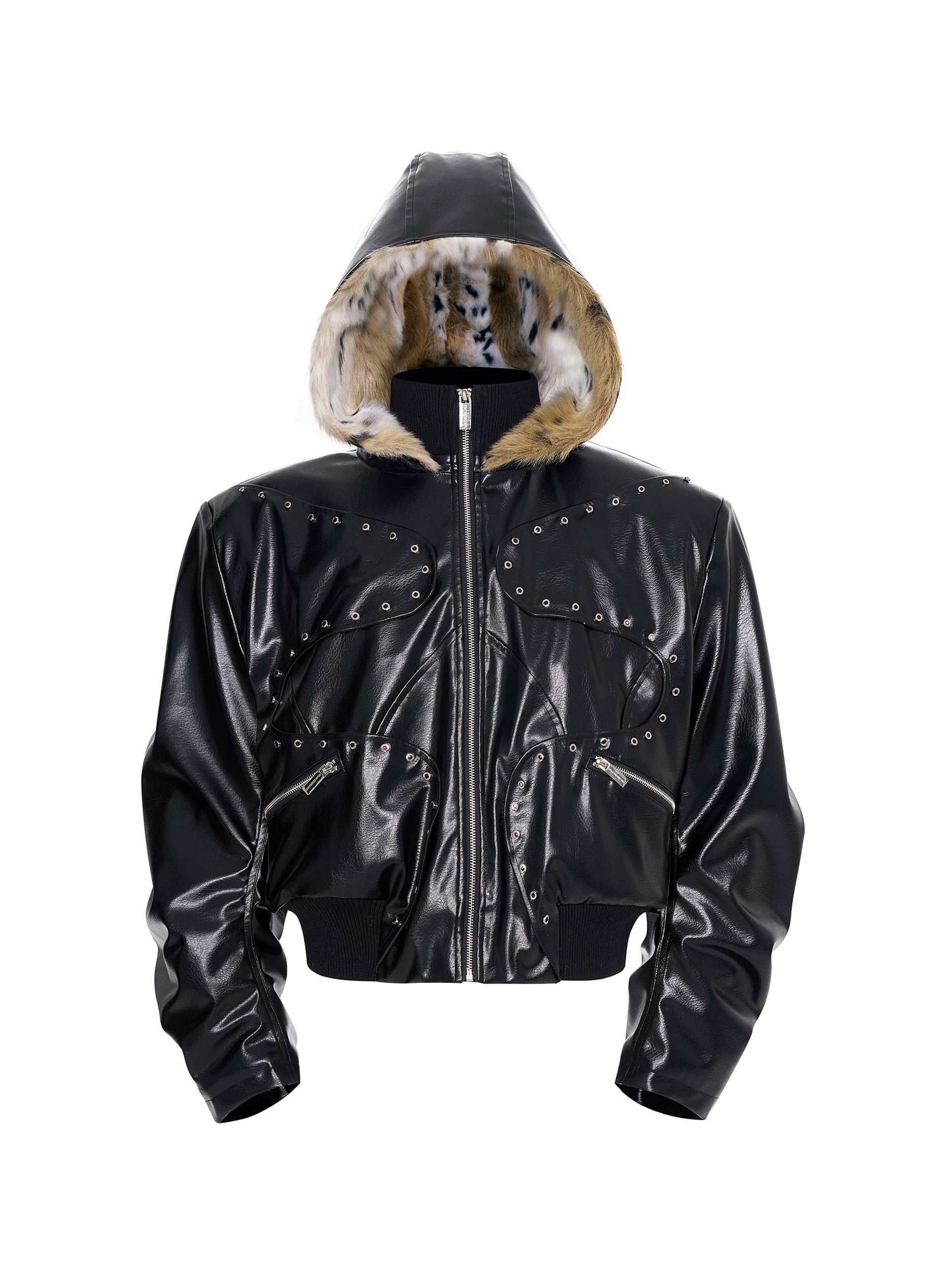 Studded Faux Fur Coat