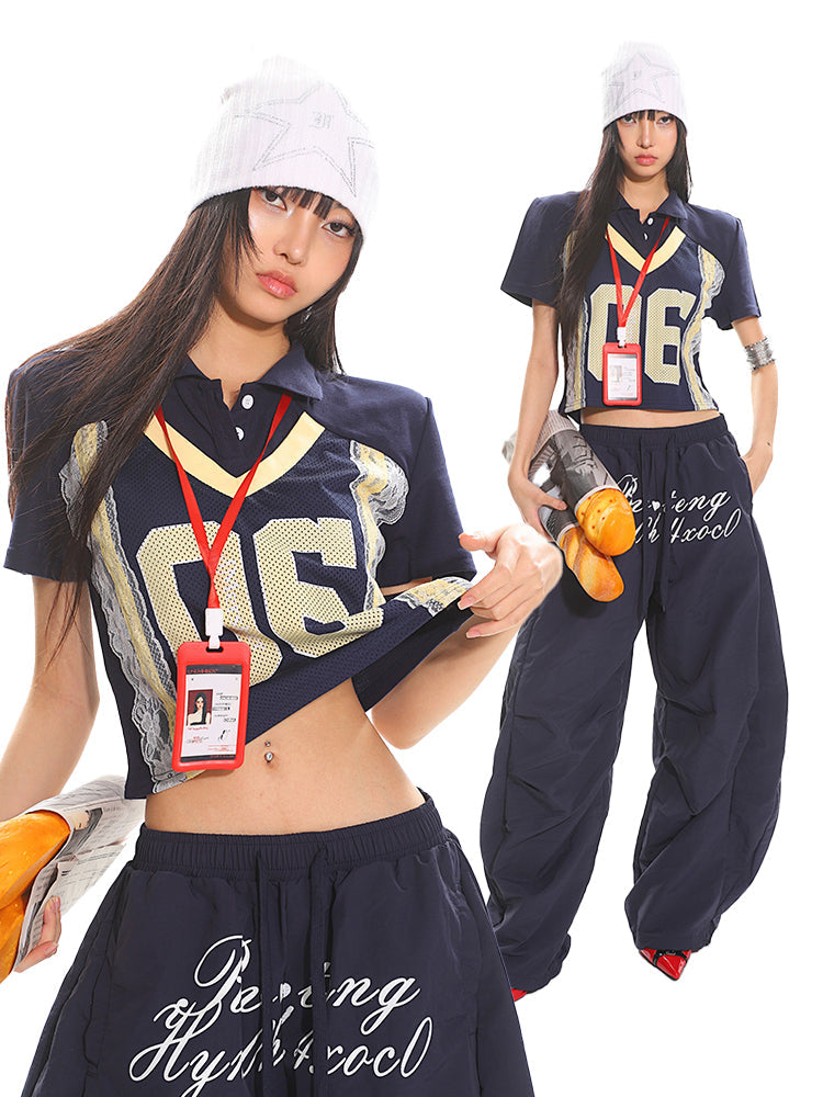 【25s Apr.】Vintage Lace POLO Collar Sports T-Shirt