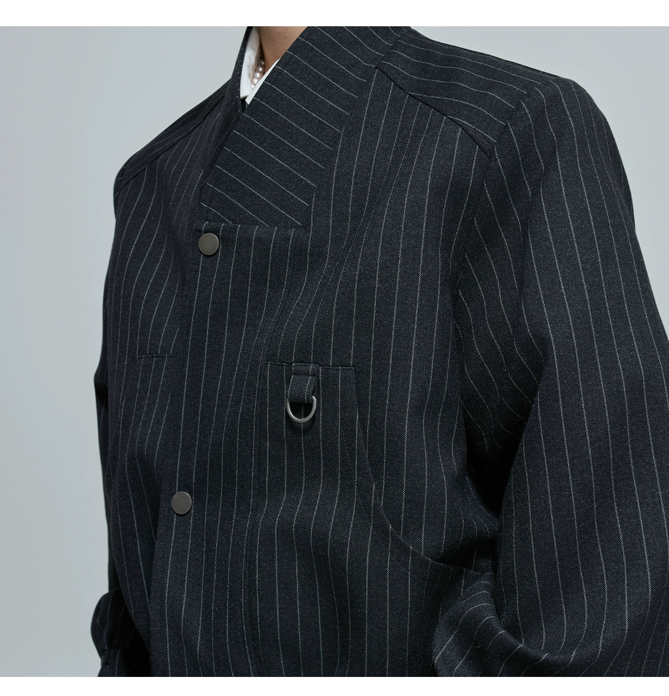 【25s Nov.】Stand-up Collar Zip-up Button Jacket