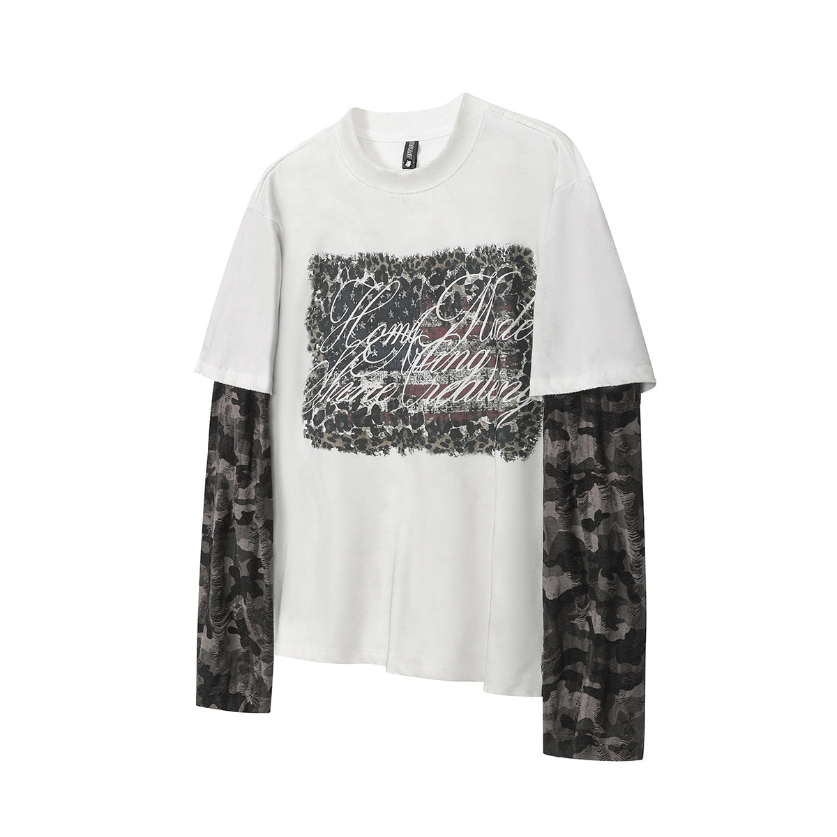 Layered Distressed Washed Long Sleeve Tee