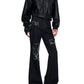 【25s Oct.】Raw-edge Fringed Leather Bootcut Jeans