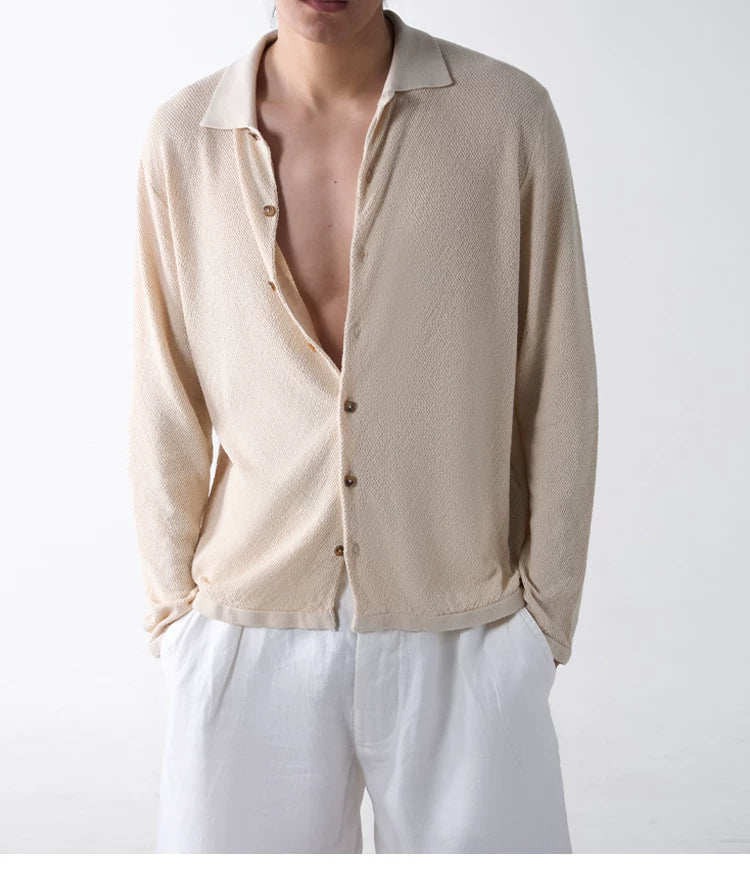 King's Gift Linen Blend Knit Cardigan