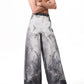 3D Printed Street Low-Rise Wide-Leg Jeans