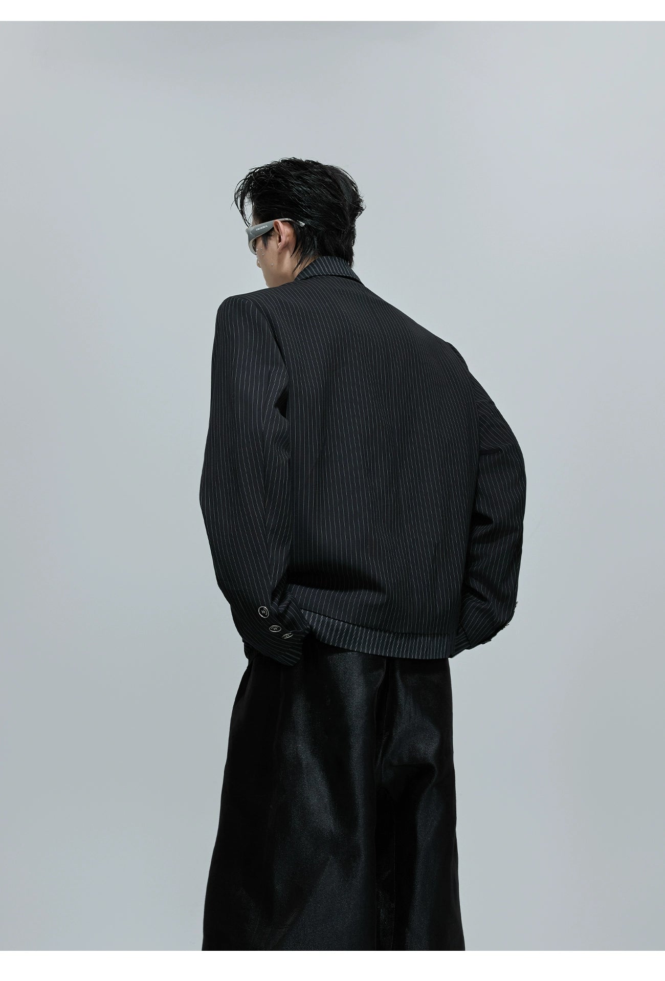 【25s Nov.】Simple Striped Patchwork V-neck Shirt