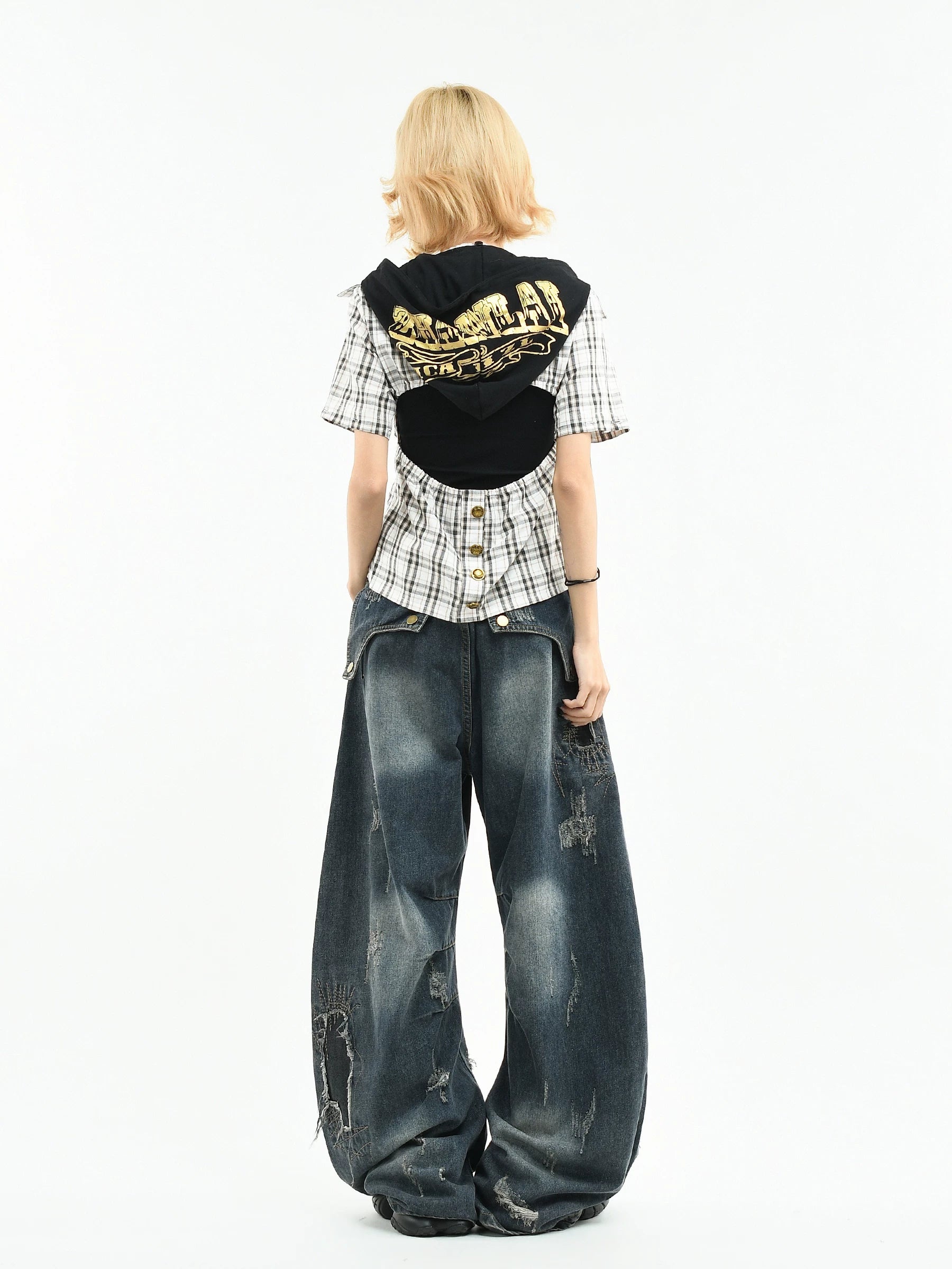 【26s Mar.】Detachable Sleeve Plaid Shirt