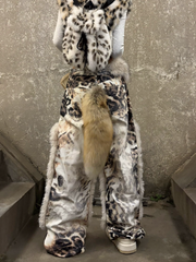【25s Nov.】Leopard Print Plush Patchwork Jeans