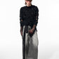 【25 Apr.】Hollow Pearl Embellished Hooded Sweater