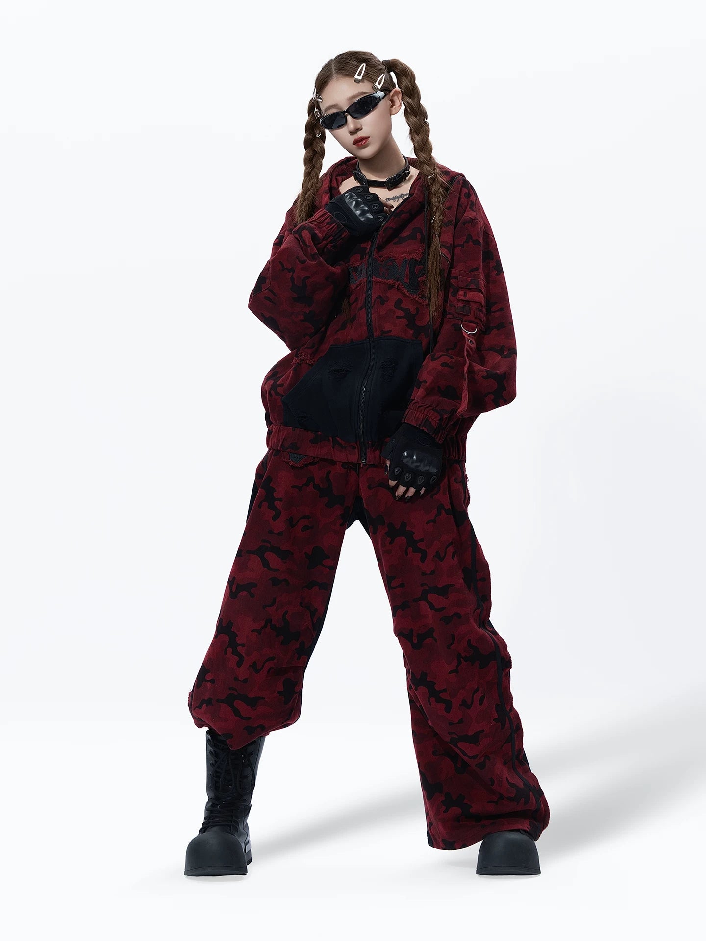 【26s Mar.】Red Camo Double-Waist Wide Jacket / Pants