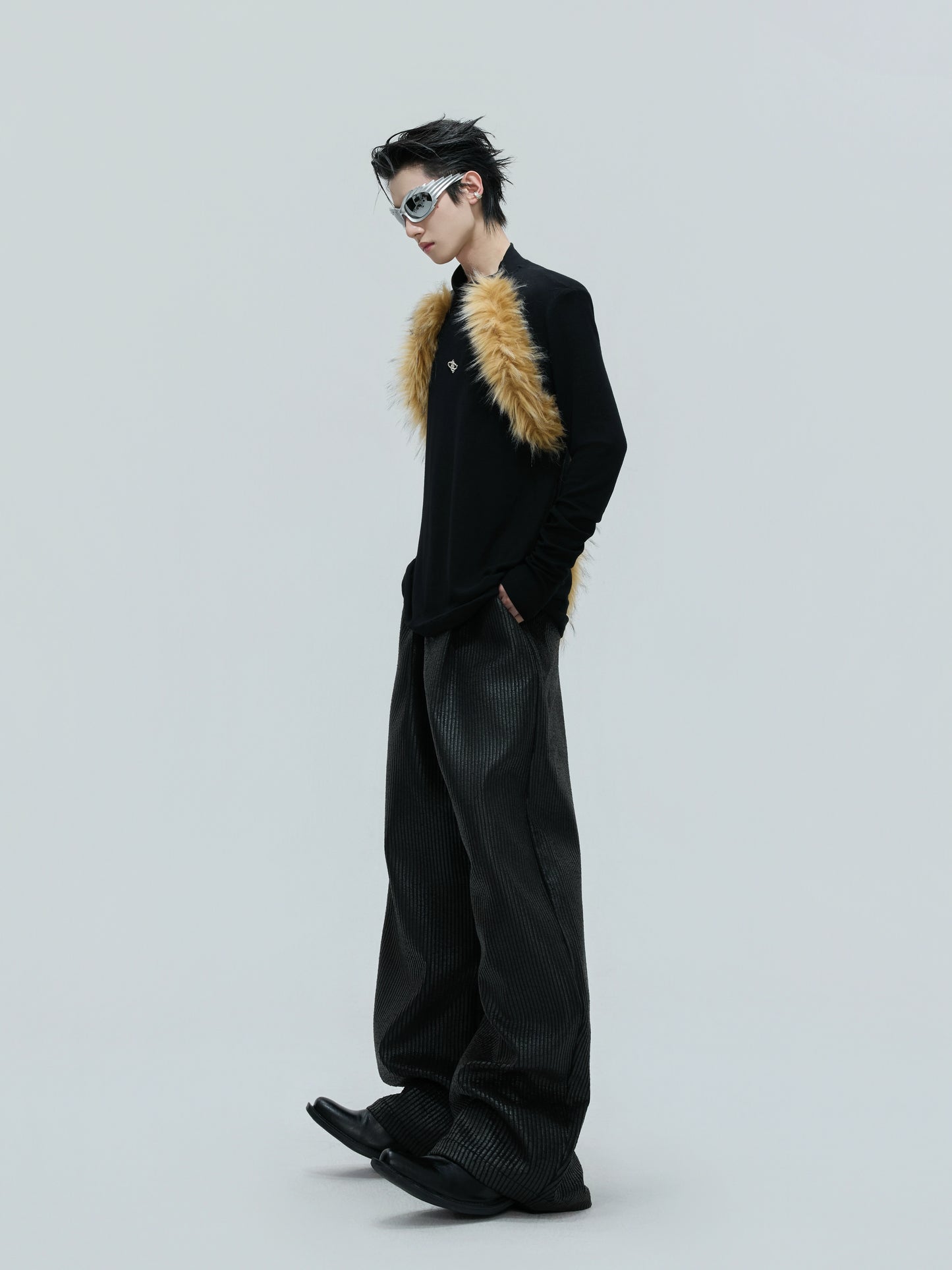 【25s Nov.】Retro High-neck Fur Slim Bottoming Shirt