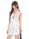 【25s Apr.】Polka Dot Halter Neck Swing Dress