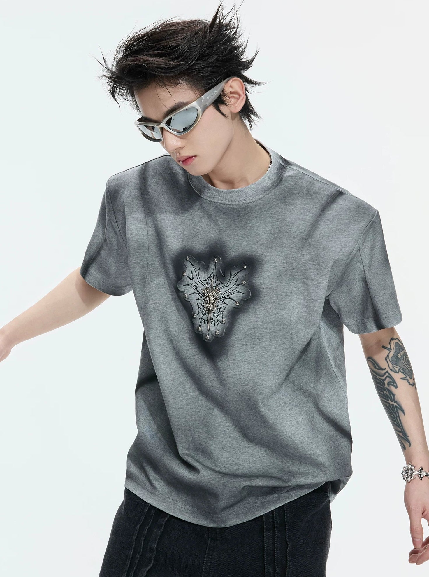 Hand-Painted Gradient Shoulder Tee