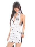 【25s Apr.】Polka Dot Halter Neck Swing Dress