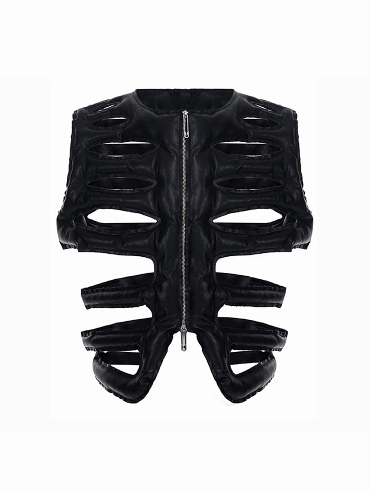 【25s Jan.】Skeleton Design Hollow Waistcoat Jacket