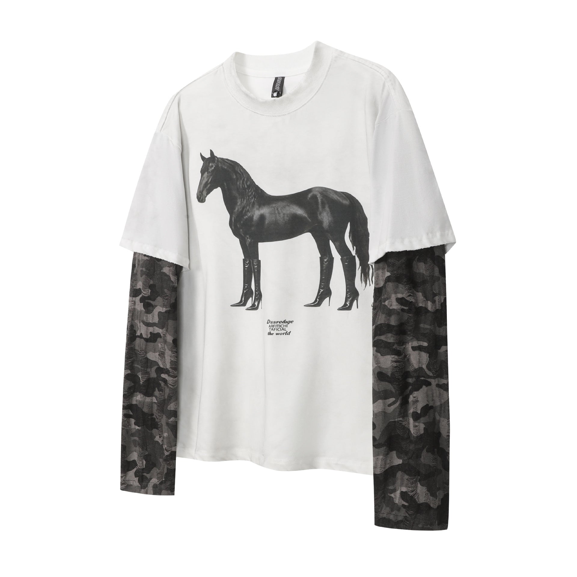 Layered Distressed Washed Long Sleeve Tee