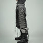 【25s Jul.】Tie-straps Glossy Coating Stitching Honeycomb Mesh Cropped Shorts