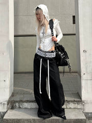 【26s Jan.】Boxing Velvet Curved Wide-Leg Denim Pants