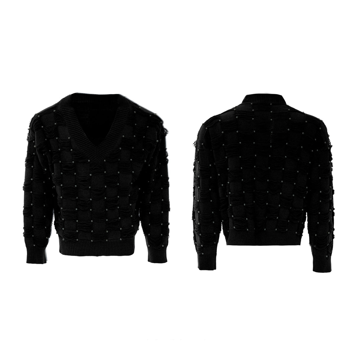 【25s Sep.】Pearl Embellished V-neck Sweater